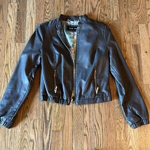 Charcoal Grey women’s XS leather jacket
